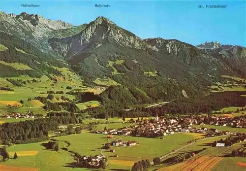 AK / Ansichtskarte 73998607 Fischen_Allgaeu Fliegeraufnahme mit Nebelhorn Rubihornund Gr Krottenkopf