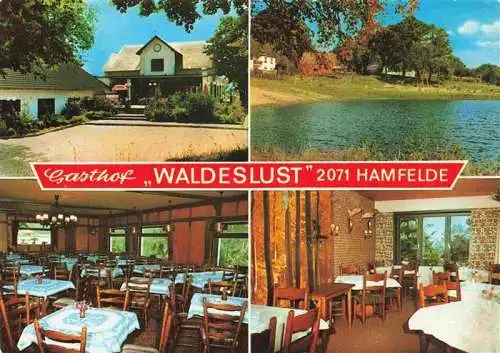 AK / Ansichtskarte 73998609 Hamfelde_Holstein Gasthof Waldeslust Gastraeume See