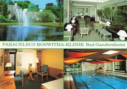 AK / Ansichtskarte 73998620 Bad_Gandersheim Paracelsus Roswitha Klinik Fontaene Gastraeume Hallenbad