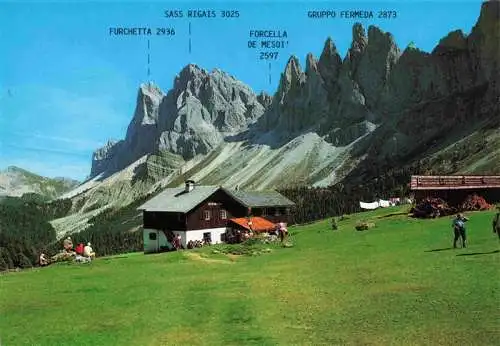 AK / Ansichtskarte  Lajen_Suedtirol Schutzhaus Brogles Rifugio verso Sass Rigais e Fermeda