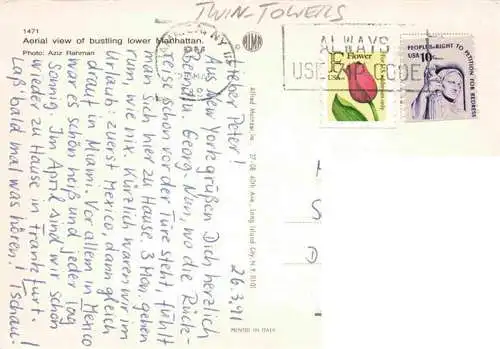 AK / Ansichtskarte  Manhattan__New_York_USA Fliegeraufnahme