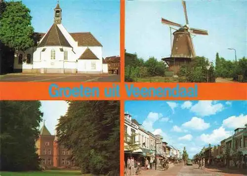 AK / Ansichtskarte  Veenendaal Kirche Windmuehle Schloss Strassenpartie