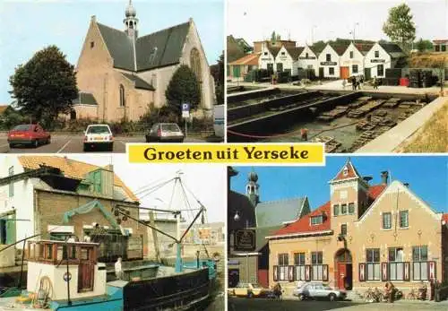 AK / Ansichtskarte  Yerseke Kirche Fischerboot Teilansichten