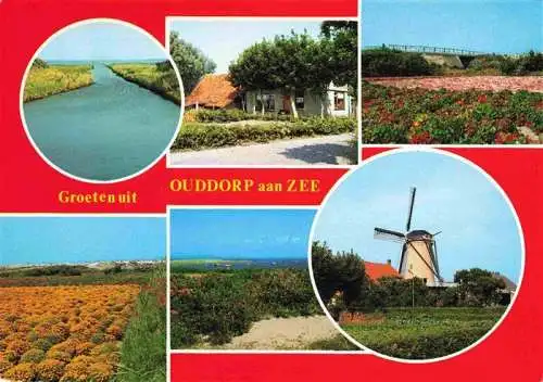 AK / Ansichtskarte  Ouddorp_aan_Zee_NL Landschaftspanorama Kanal Windmuehle