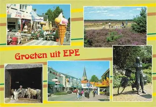 AK / Ansichtskarte  Epe-Wissel_Gelderland_NL Strassencafés Zentrum Denkmal Landwirt Heidelandschaft