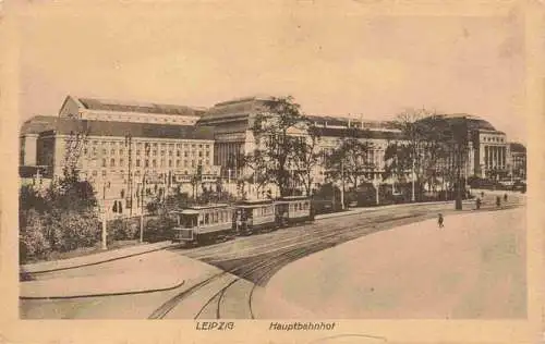 AK / Ansichtskarte  Strassenbahn_Tramway-- Leipzig Hauptbahnhof