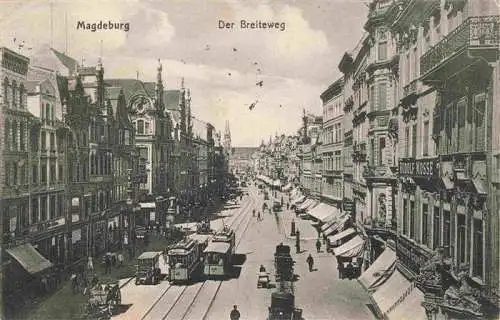 AK / Ansichtskarte  Strassenbahn_Tramway-- Magdeburg Breitweg