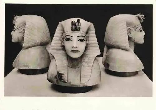 AK / Ansichtskarte  Egypt_aegypten Very fine alabaster heads of the kng serving as lids for the compartments of the Canopic chest containing the viscera