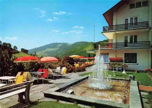 AK / Ansichtskarte  Oberprechtal_Elzach_Elztal_BW Berg Hotel Pfauen Terrasse Springbrunnen