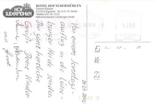 AK / Ansichtskarte  Egestorf_Nordheide Hof Sudermuehlen Hotel Restaurant Reiterhof