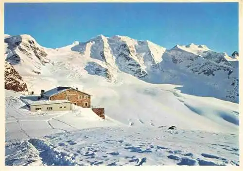 AK / Ansichtskarte  Diavolezzahuette_2973m_Bernina_GR mit Piz Palue und Bellavista