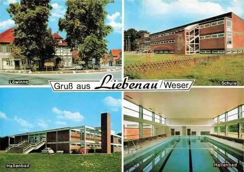 AK / Ansichtskarte  Liebenau_Nienburg Loewinne Schule Hallenbad Inneres