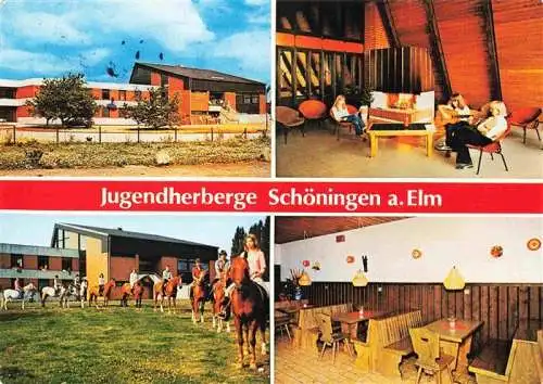 AK / Ansichtskarte  Schoeningen_Niedersachsen Jugendherberge Reiterhof Musikzimmer Gastraum