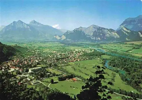 AK / Ansichtskarte  Bad_Ragaz_Ragatz_SG Blick zum Gonzen Alvier und Flaescherberg Fliegeraufnahme