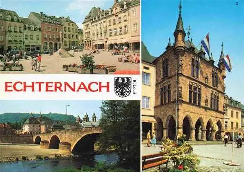 AK / Ansichtskarte  Echternach_Luxembourg Place du Marche Denzelt Vue pittoresque avec la Sure