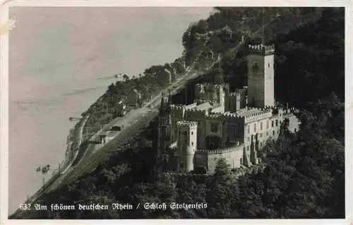 AK / Ansichtskarte  Stolzenfels_Schloss_Koblenz_Rhein Fliegeraufnahme