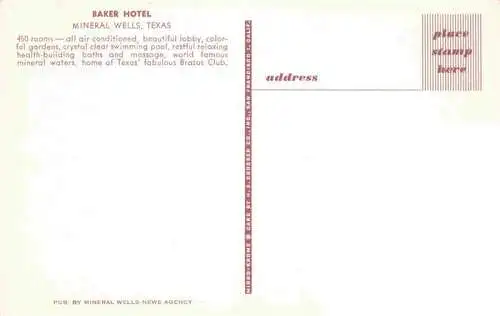 AK / Ansichtskarte  Mineral_Wells_Texas_USA Baker Hotel Fliegeraufnahme