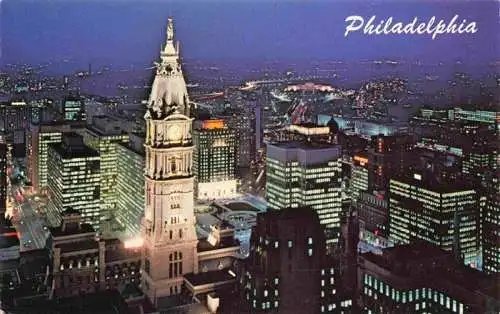 AK / Ansichtskarte  Philadelphia__Pennsylvania_USA City Hall Night view