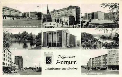 AK / Ansichtskarte  BOCHUM Husemannplatz Rathaus Bergbaumuseum Stadtpark Schauspielhaus Ruhrpartie Willener Strasse Hans Boeckler Strasse