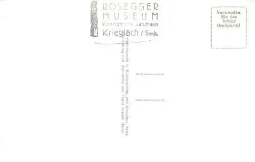 AK / Ansichtskarte  Krieglach_Muerzzuschlag_Steiermark_AT Portrait Dr Peter Rosegger