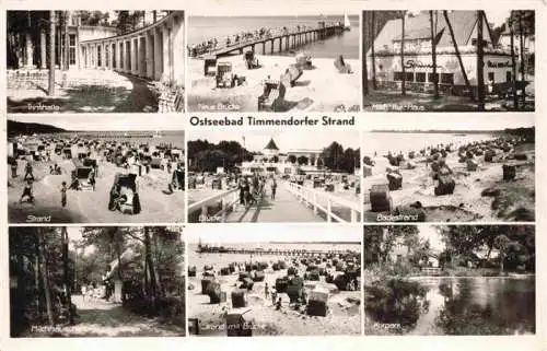 AK / Ansichtskarte  Timmendorfer_Strand_Timmendorferstrand_Timmendorf Trinkhalle Neue Bruecke Strand Bruecke Badestrand Milchhaeuschen Kurpark