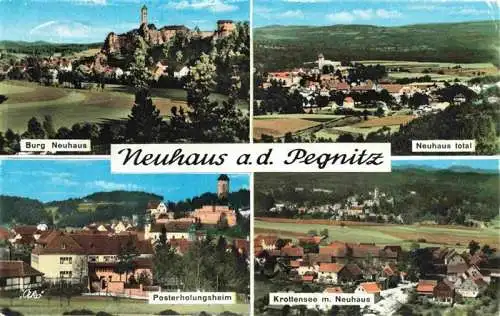 AK / Ansichtskarte  Neuhaus_Pegnitz Burg Neuhaus Panorama Posterholungsheim Krottensee mit Neuhaus