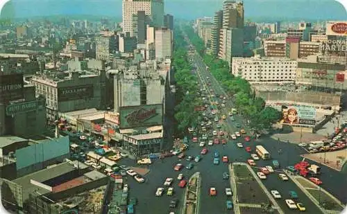 AK / Ansichtskarte  Mexico__City_D.F._Mexico El Paseo de la Reforma con el Caballito al frente vista aérea