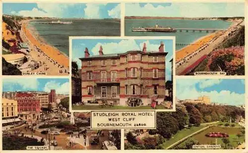 AK / Ansichtskarte  Bournemouth_UK Durley Chine Bay Square Central Gardens Studleigh Royal Hotel West Cliff