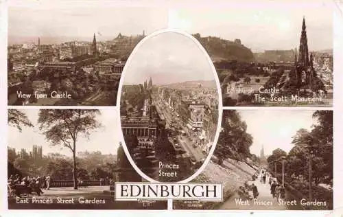 AK / Ansichtskarte  EDINBURGH__SCOTLAND_UK View from Castle The Scott Monument East Princes Street Gartens West Princes Street Gardens Princes Street