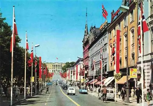 AK / Ansichtskarte  Oslo__Norge Main Street Karl Johan towards the Royal Palace