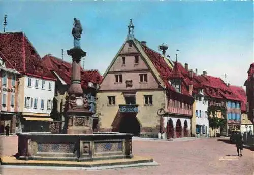 AK / Ansichtskarte  Obernai_Alsace_Oberehnheim_Elsass_67 Vieille fontaine et halle au blé