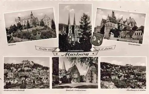 AK / Ansichtskarte  MARBURG__LAHN Schloss Elisabethkirche Universitaet Panorama Deutsch Ordenshaus Ortsansicht