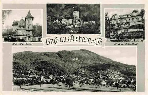 AK / Ansichtskarte  Alsbach_Bergstrasse_Alsbach-Haehnlein_Hessen Haus Hirschpark Schloss Kurhaus Schossberg Panorama