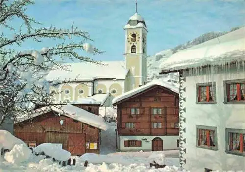 AK / Ansichtskarte  Laax_Surselva_GR Dorfpartie mit Kirche