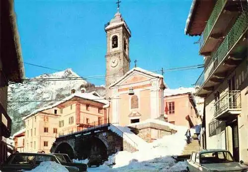 AK / Ansichtskarte  Piedicavallo_Biella_Piemonte_IT Angolo pittoresco della chiesa in inverno