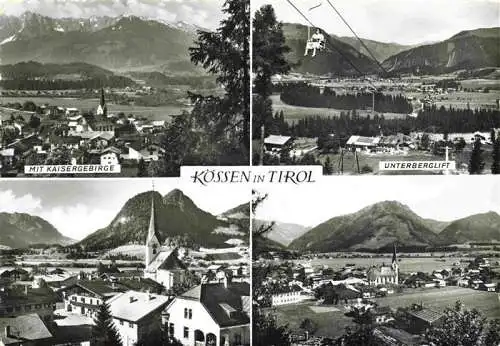 AK / Ansichtskarte  Koessen_Tirol_AT mit Kaisergebirge Unterberglift Ortsansichten