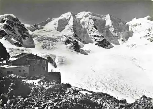 AK / Ansichtskarte  Diavolezzahuette_2973m_Bernina_GR mit Piz Cambrena Piz Palue und Bellavista