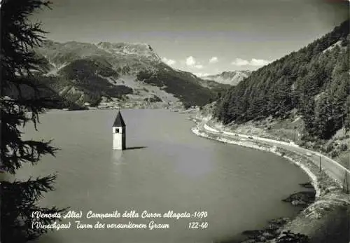 AK / Ansichtskarte  Vinschgau_Val_Venosta_Alta_Bolzano_IT Turm des versunkenen Graun