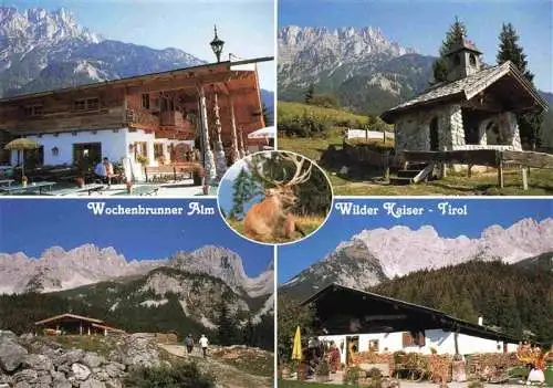 AK / Ansichtskarte  Wochenbrunner-Alm_Ellmau_Elmau_Tirol_AT Panorama Kapelle Wilder Kaiser Hirsch