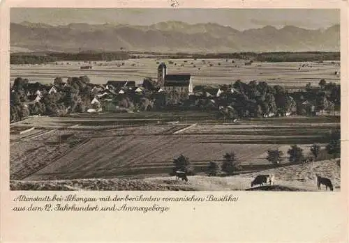 AK / Ansichtskarte  Altenstadt_Oberbayern Panorama mit romanischer Basilika