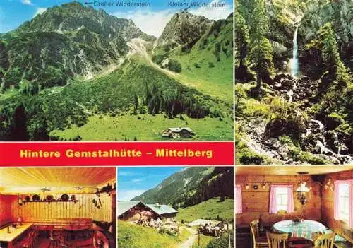 AK / Ansichtskarte  Mittelberg_Kleinwalsertal_AT Hintere Gemstalhuette Gr und Kl Widderstein Wasserfall Gastraeume