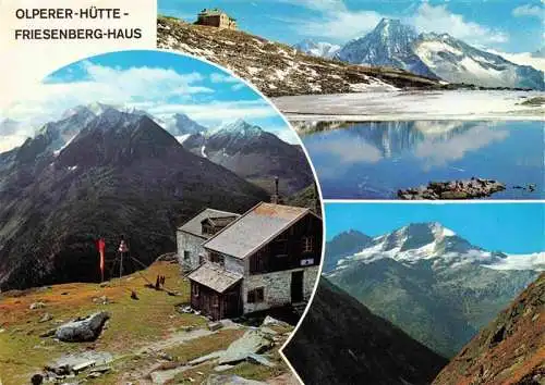 AK / Ansichtskarte  Olpererhuette_2389m_Schwaz_Tirol_AT mit Friesenberghaus und Olpererhexe Schlegeistal mit Hochfeilergruppe Seepanorama und Gr Greiner