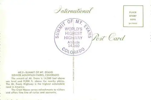 AK / Ansichtskarte  Mount_Evans_Denver_Colorado_USA Fliegeraufnahme