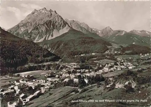 AK / Ansichtskarte  Scuol_Schuls_GR und Vulpera mit Piz Pisoc Fliegeraufnahme