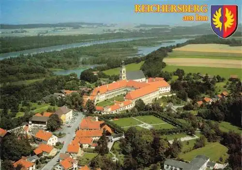 AK / Ansichtskarte  Reichersberg_Inn_Oberoesterreich_AT Augustiner Chorherrenstift Fliegeraufnahme