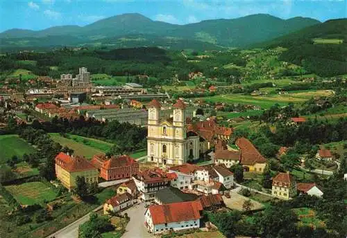 AK / Ansichtskarte  Weiz_Steiermark_AT Weizbergkirche mit Gasthaus Espresso und Kaufhaus Loder Fliegeraufnahme