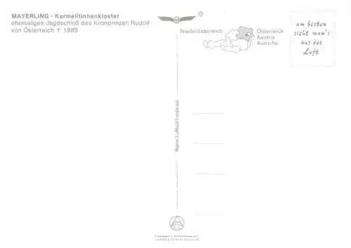 AK / Ansichtskarte  Mayerling_Baden_Niederoesterreich_AT Karmelitinnenkloster Ehem Jagdschloss Fliegeraufnahme