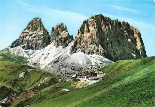 AK / Ansichtskarte  Passo_Sella_2240m_Selva_Val_Gardena_IT Albergo Maria Flora Gruppo Sassolungo