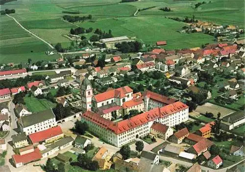 AK / Ansichtskarte  Rohr_Niederbayern Benediktinerabtei Rohr mit Asamkirche Johannes Nepomuk Gymnasium und Schuelerheim Fliegeraufnahme