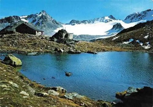 AK / Ansichtskarte  Grialetschhuette_2542m_Davos_GR mit Grialetsch Gletscher und Piz Sarsura